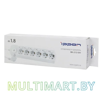 Сетевой фильтр IPPON BK-212-SW (белый) картинка 3